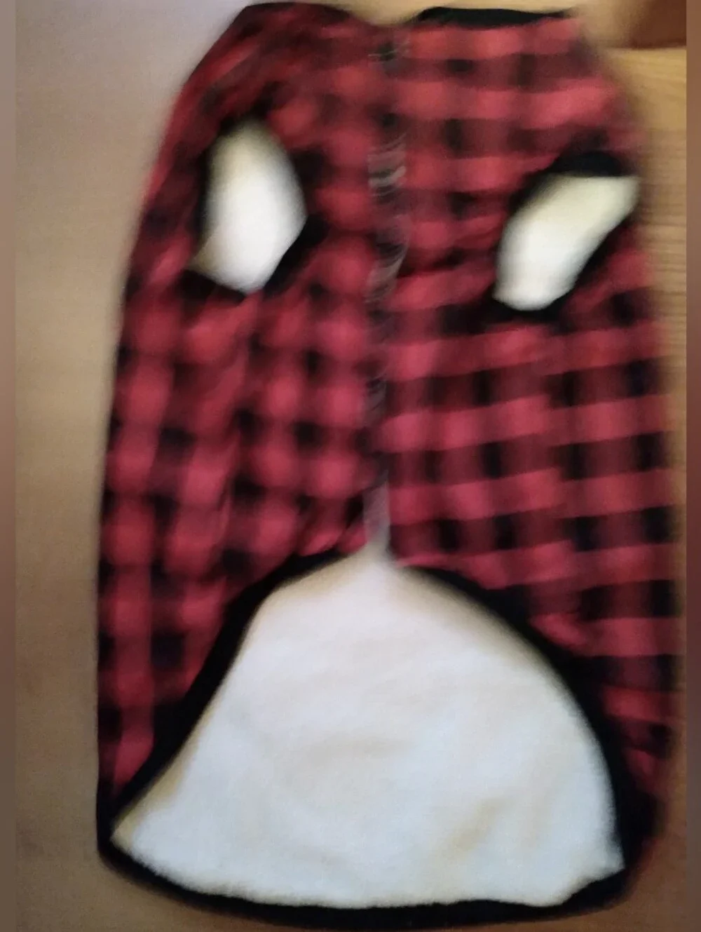 Red & Black Buffalo Check Dog Coat, Pjs By PAWZ Fleece Lined Sz M-XL